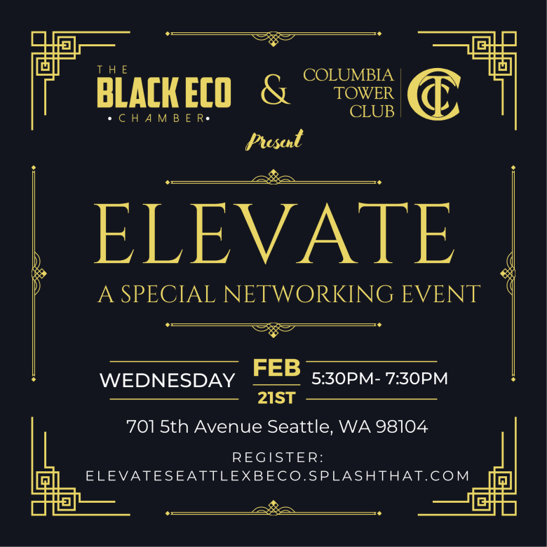 Black Eco Chamber and Columbia Tower Club ELEVATE flyer